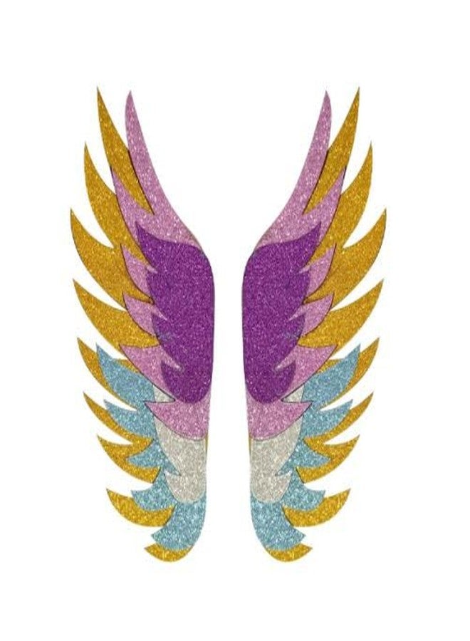 OM KRAFT Glitter Edge Angel Wing Wall Mount | Sparkling Feather Décor | Party Backdrop & Fantasy Styling - Image 1